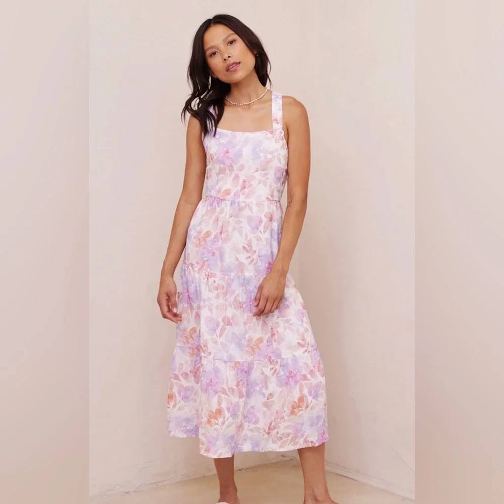 Bella Dahl Floral Pastel Maxi Dress - Picture 1 of 3